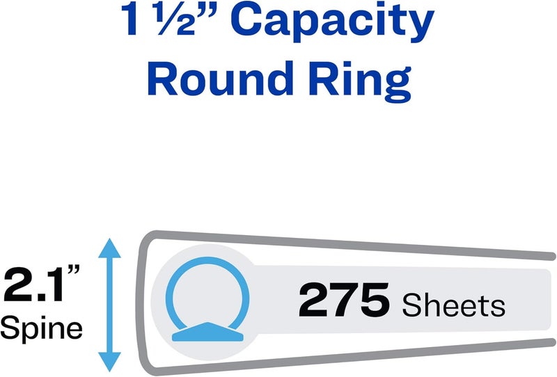 Avery Economy View 1.5 Inch Round Ring Binder - Holds 275 Sheets, White - Image 2