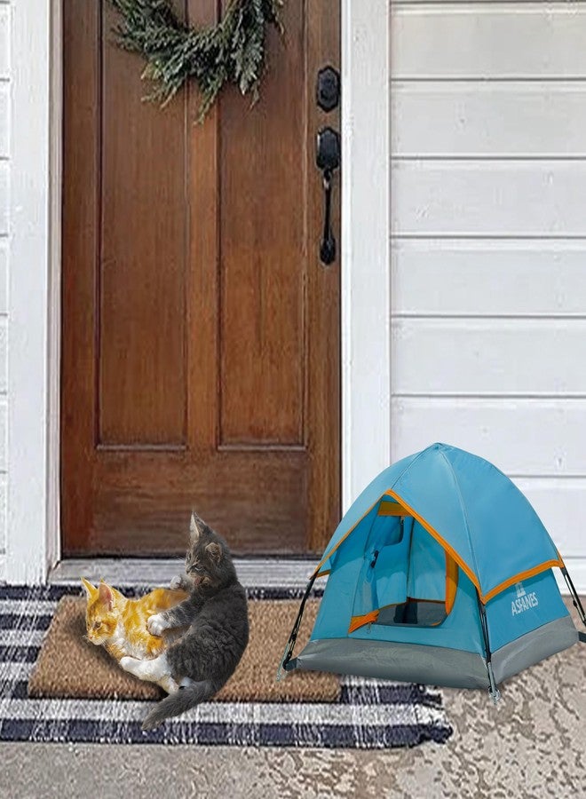 ASFANES Outdoor Waterproof Pet Camping Tent, Cave Bed for Indoor Cats and Small Dogs, Portable Cat House Dog House, 21.6x21.6x14.9'', Blue, S. - Image 5