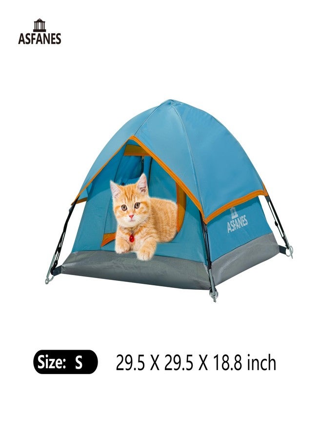 ASFANES Outdoor Waterproof Pet Camping Tent, Cave Bed for Indoor Cats and Small Dogs, Portable Cat House Dog House, 21.6x21.6x14.9'', Blue, S. - Image 2