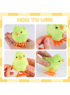 3 otters 12Pcs Wind Up Chick Toys, Colorful Wind-Up Jumping Cute Chicken Plush Chicks Toys For Kids Goodie Bags Treasure Chest Party Favors Gifts  - Image 4