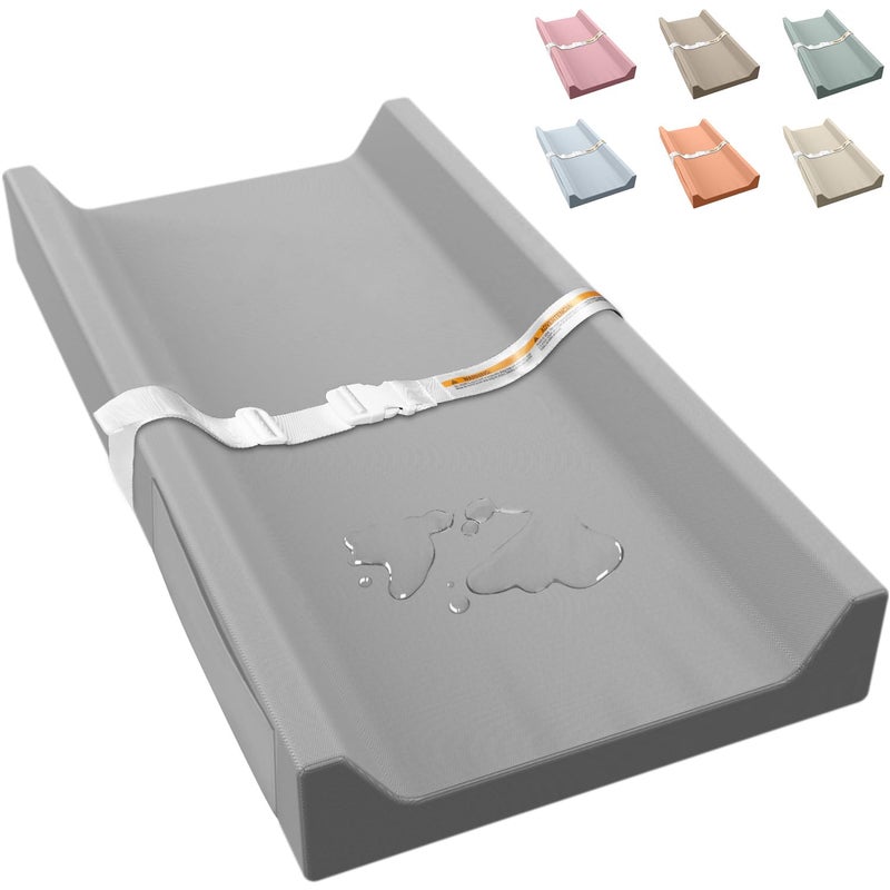 JVEOO Vegan Leather Baby Changing Pad, Waterproof & Wipeable Soft Diaper Changing Mat 32" x 16.6" Comfortable Infant Changing Station for Dresser & Table - Image 1