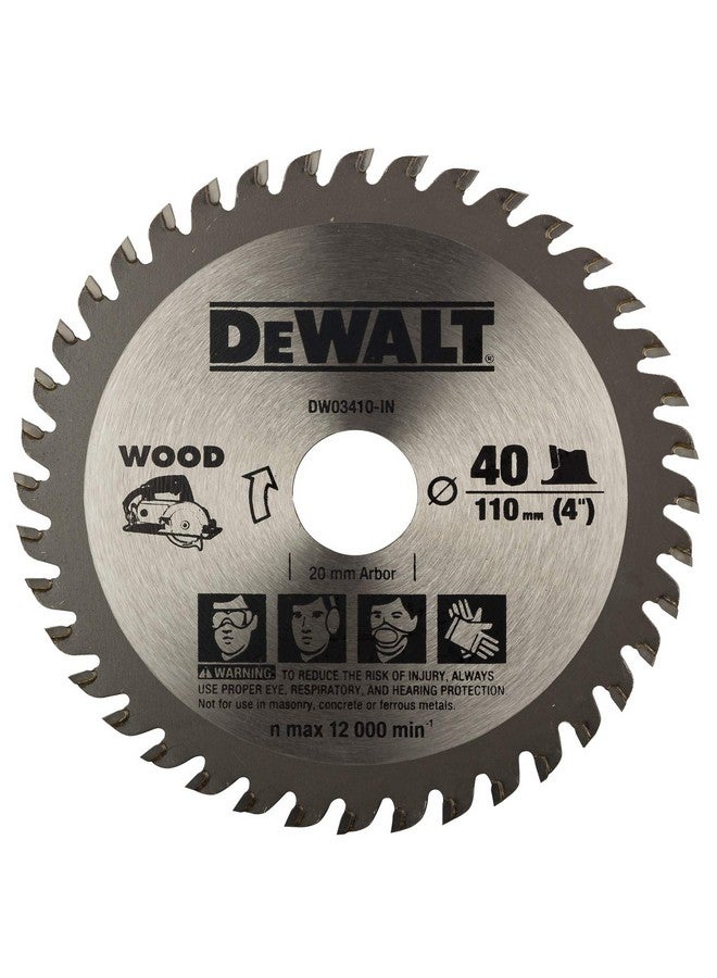 DEWALT DW03410 110mm 40T TCT Circular Saw Blade for cutting MDF Plywood and Laminated Wood - Image 1