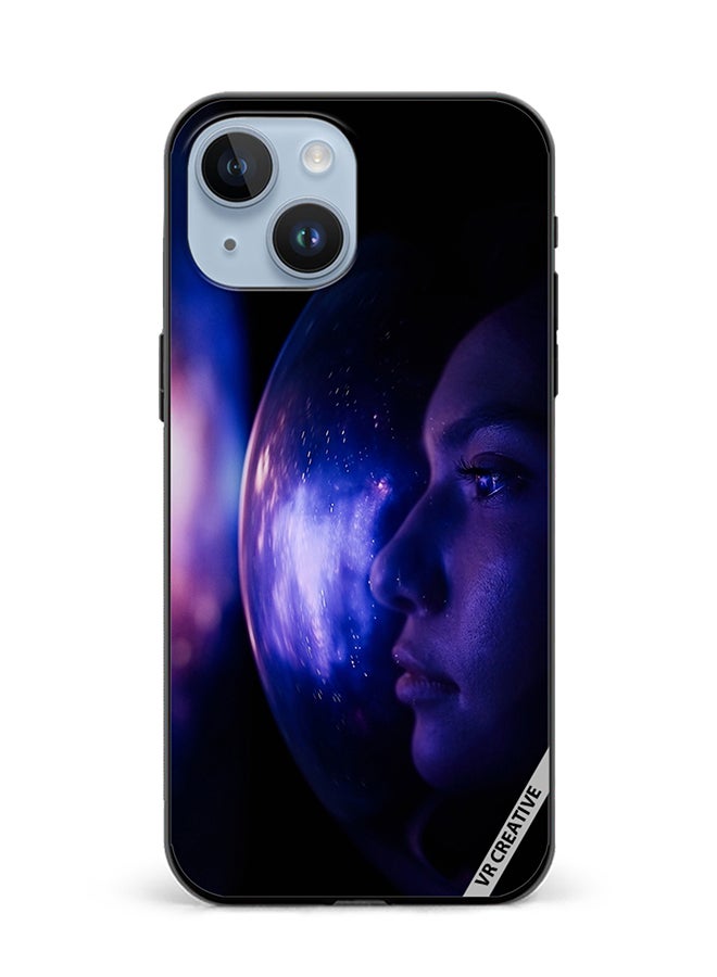 VR CREATIVE Protective Case Cover For Apple iPhone 15 Woman Astronaut In Space On Planet Orbit Design Multicolour - Image 1