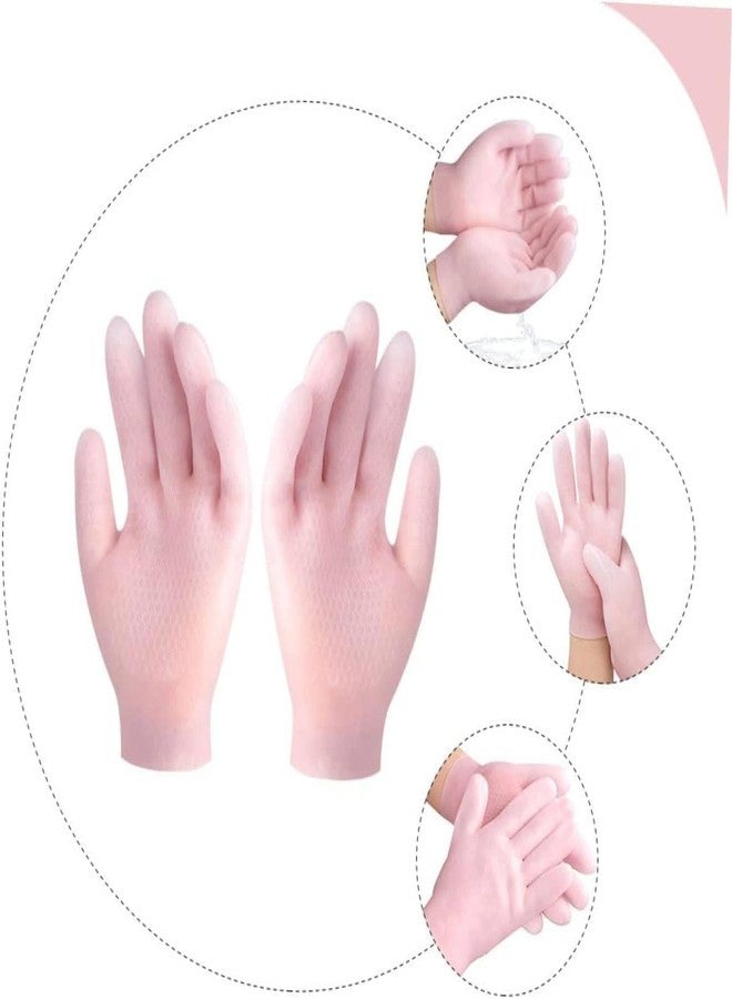 1 Pair Silicone Moisturizing Hand gloves | Aloe Lotion Gloves | Gel Spa Hydrating Gloves | Spa Gel Hydrating Gloves | Hand Care Gloves | Anti Slip Aloe Lotion Gloves for Repairing Dry Hand | Soft Silicone Gloves - Image 4