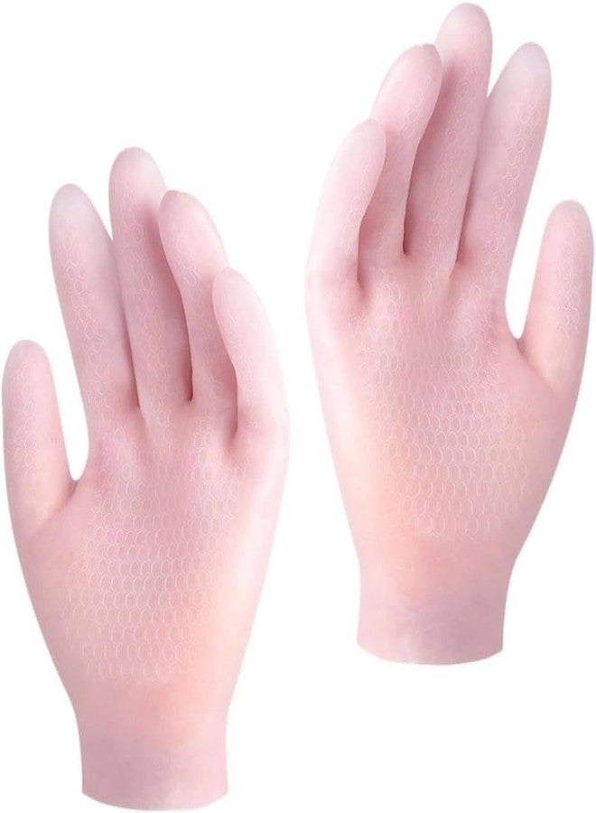 1 Pair Silicone Moisturizing Hand gloves | Aloe Lotion Gloves | Gel Spa Hydrating Gloves | Spa Gel Hydrating Gloves | Hand Care Gloves | Anti Slip Aloe Lotion Gloves for Repairing Dry Hand | Soft Silicone Gloves - Image 2