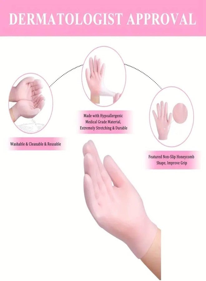 1 Pair Silicone Moisturizing Hand gloves | Aloe Lotion Gloves | Gel Spa Hydrating Gloves | Spa Gel Hydrating Gloves | Hand Care Gloves | Anti Slip Aloe Lotion Gloves for Repairing Dry Hand | Soft Silicone Gloves - Image 5