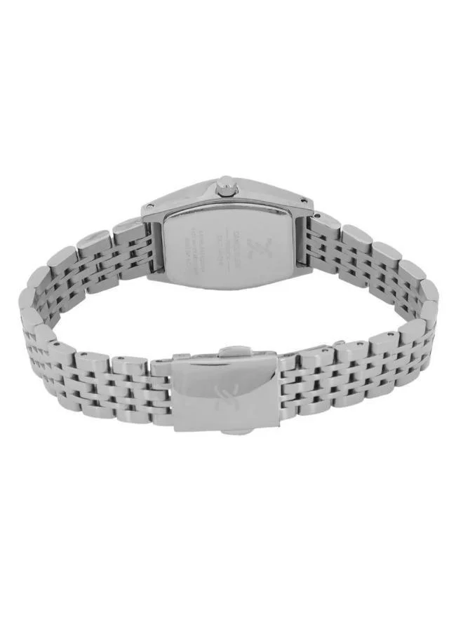 Daniel Klein Women's Stainless Steel Silver Alloy Case Analog Silver Square Sunray Dial Japanese Quartz Premium 30 Meters Water Resistant