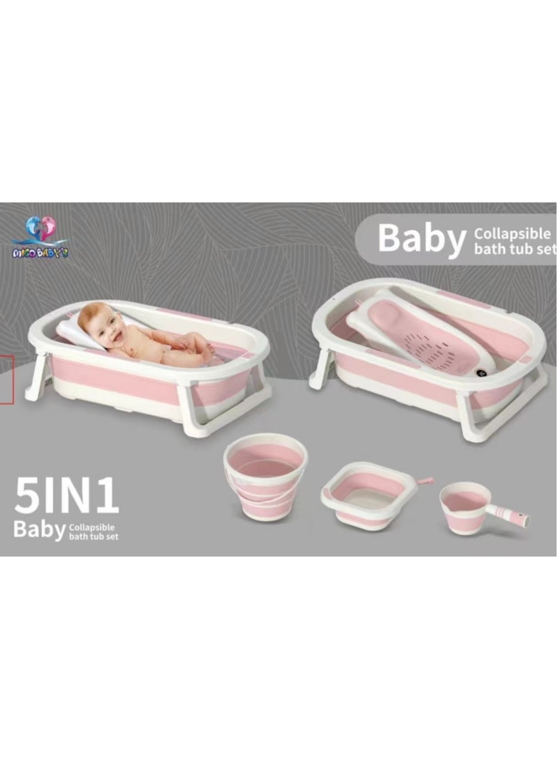 5-Piece Anti-Slip Foldable Baby Bathtub - Image 3