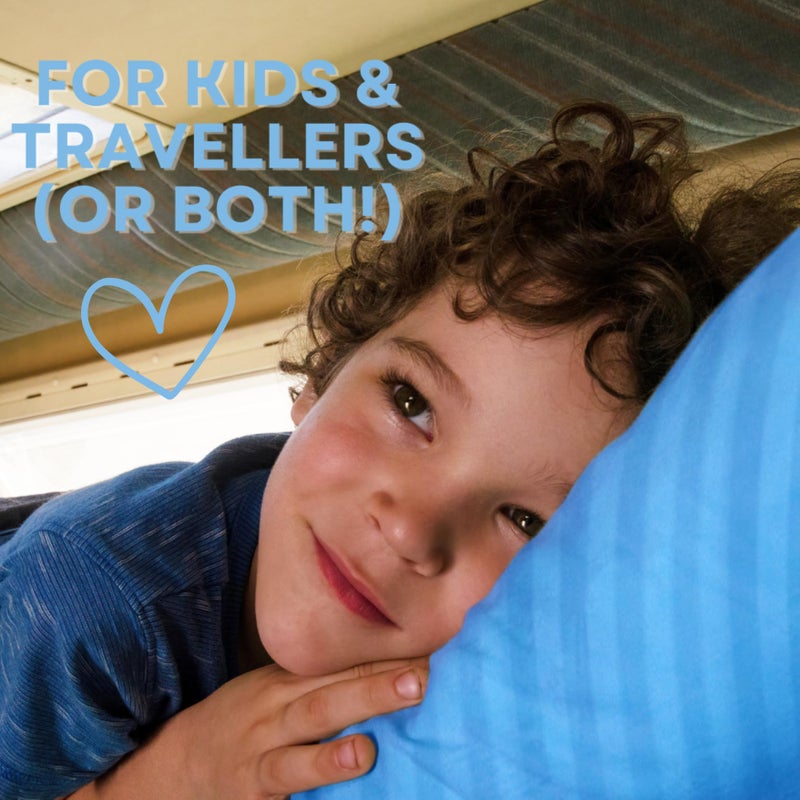 kinder Fluff Children Pillow (2-Pack) 13x18inâ€“ The Only 300TC Soft Cotton Pillow with Down Alternative Fill â€“ Hypoallergenic, Machine Washable & Perfect for Kids 2+ Years- Blue- S - Image 3