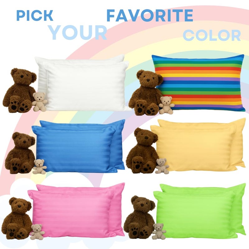 kinder Fluff Children Pillow (2-Pack) 13x18inâ€“ The Only 300TC Soft Cotton Pillow with Down Alternative Fill â€“ Hypoallergenic, Machine Washable & Perfect for Kids 2+ Years- Blue- S - Image 5