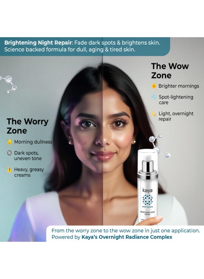 Kaya Bright Night Cream Overnight Brightening & Tone Correction | 3% Azeloyl Diglycinate & Provitamin C | Dermatologist-Developed with 22 Years Expertise | 50 ml. - Image 5