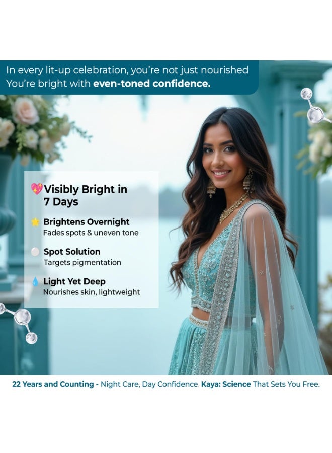 Kaya Bright Night Cream Overnight Brightening & Tone Correction | 3% Azeloyl Diglycinate & Provitamin C | Dermatologist-Developed with 22 Years Expertise | 50 ml. - Image 3