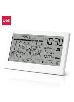 Delight LE109 Calendar Digital Clock Touch AlarmDeli LE109-Calendar Electronic Clock (White)(1 set/box) Deli LE109-Calendar Electronic Clock (White)(1 set/box)
