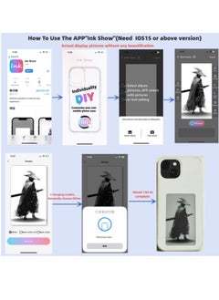 Generic Smart NFC Ink Phone Case Compatible for iPhone 15 Pro max, Customizable E-Ink Screen DIY Images Long-Lasting Display Fast Transmission (GRAY)  - Image 5
