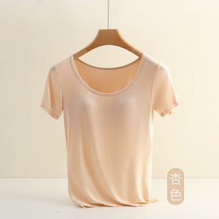 Summer modal womens undershirt one-piece wear-free bra Seamless T-shirt short sleeve womens plus size sports base 613# skin color - pzsku/Z24685278AE942C7AB5ECZ/45/1746230539/3d5f8819-3d59-407d-9625-2a3fc671a325