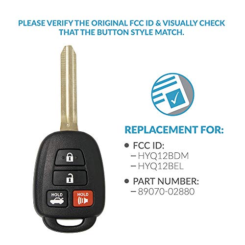 Keyless2Go Replacement for New Keyless Entry Remote Car Key for Vehicles That Use HYQ12BDM, HYQ12BEL with H Chip (2 Pack) - Image 4