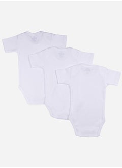 Babies Basic Pack of 3 - Solid Short Sleeves Bodysuit by Styli  - Image 2