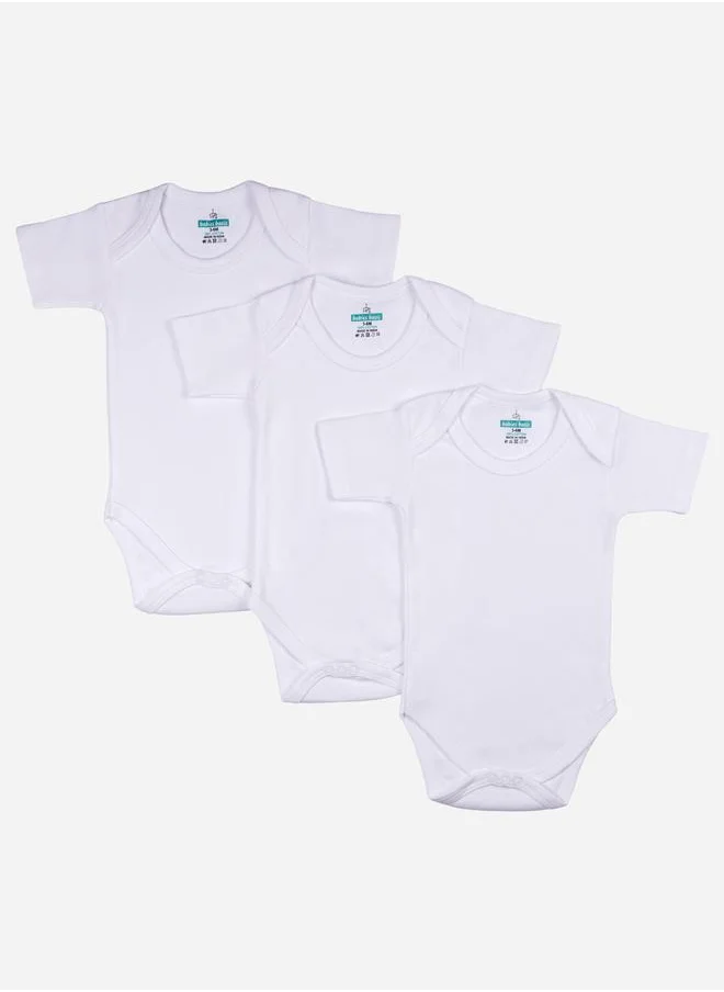 Babies Basic Pack of 3 - Solid Short Sleeves Bodysuit