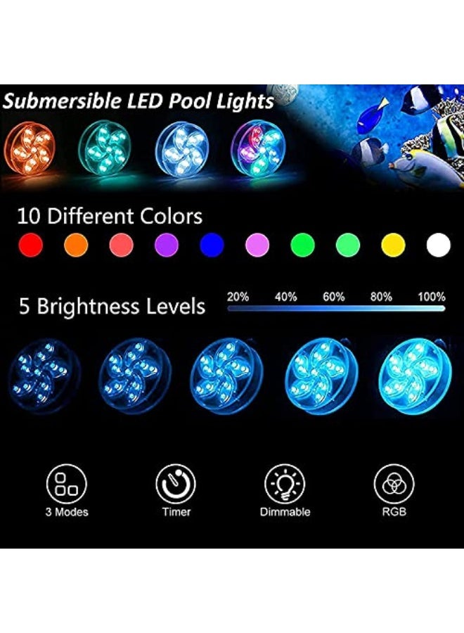 Generic مصابيح LED تعمل بجهاز تحكم عن بعد وقابلة للعمل تحت الماء للبرك وحمامات السباحة المبنية بالارض وفوق سطح الارض من اليكدون مغناطيسية عائمة مقاومة للماء باضاءة متغيرة في الليل، أرجواني  - Image 2