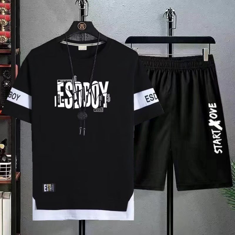Men'S Short-Sleeved Suit Summer Ice Silk Half-Sleeved Men'S T-Shirt Fashionable All-Match T-Shirt Student Clothes - Image 1