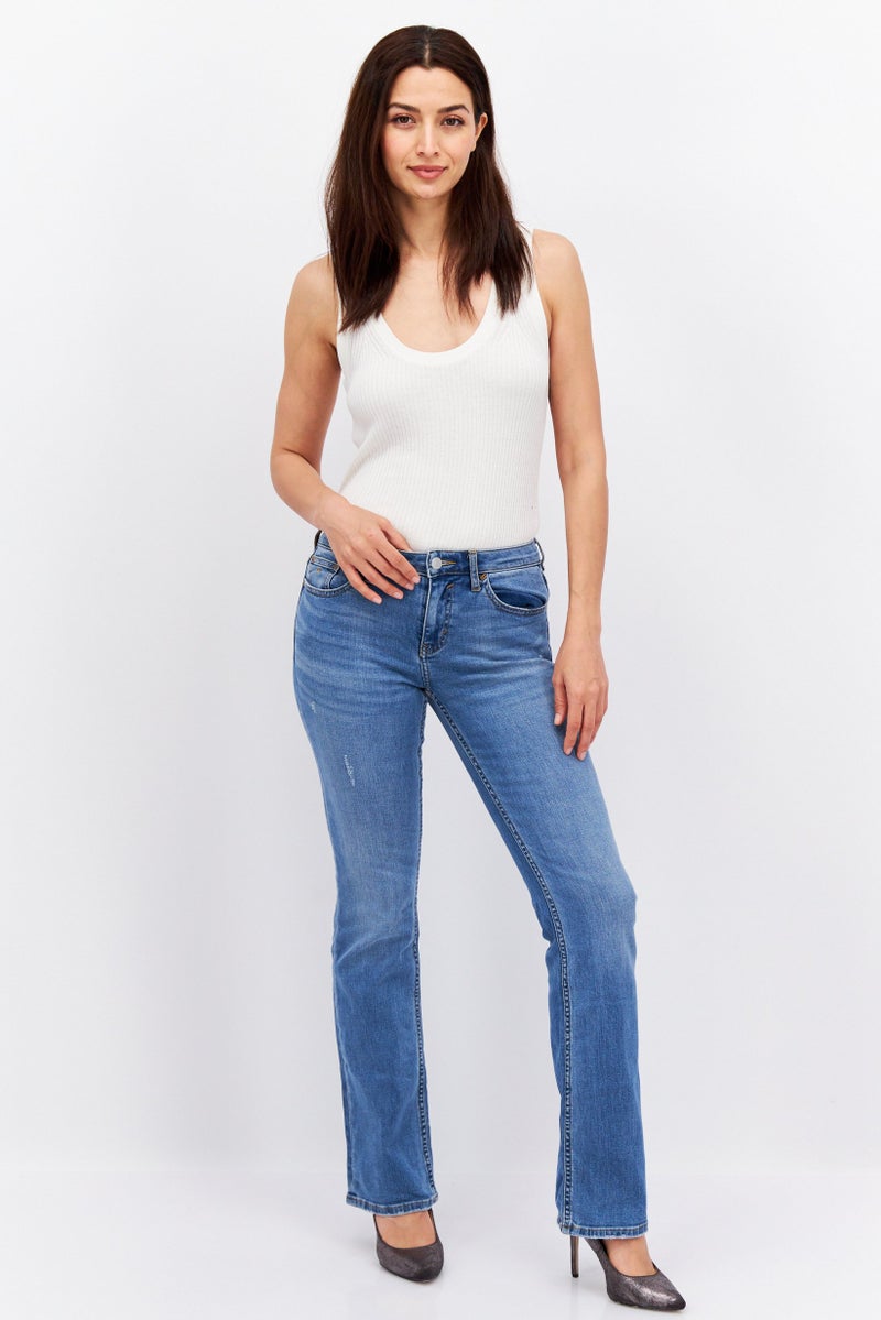 ESPRIT جينز دنيم ضيق للنساء بقصة بوت كات، غسول أزرق - Image 4