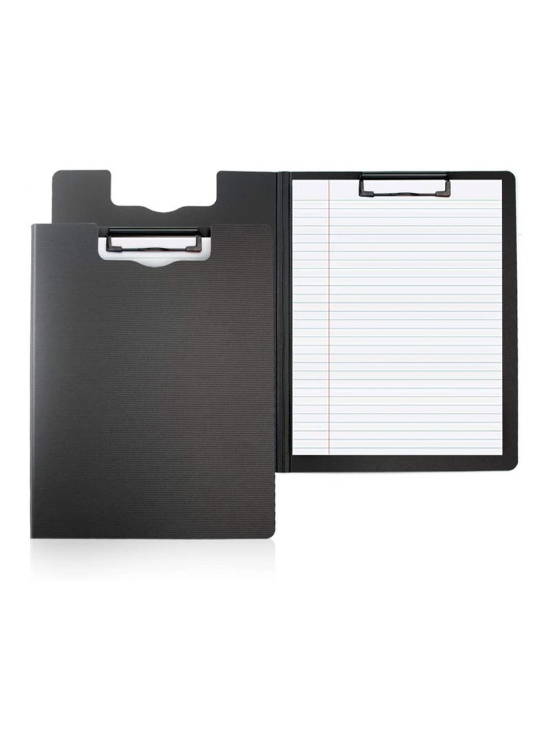 KASTWAVE Clipboard, Classic Clipboards Plastic Clip Board A4 Folding Document Folder For Office Nursing Teacher Student Stationery Test, A4 Size 9 x 12.5 Inch With Low Profile Metal Clip Black - Image 2