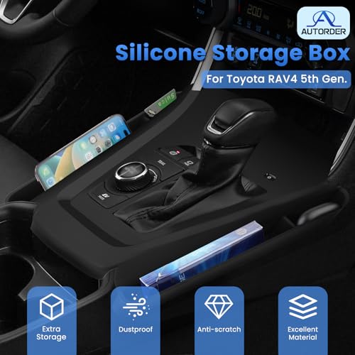 Autorder Silicone Center Console Organizer for 2019-2025 Toyota RAV4 Accessories Seat Gap Storage Box Soft Gear Shift Panel Trim Cover - Image 2
