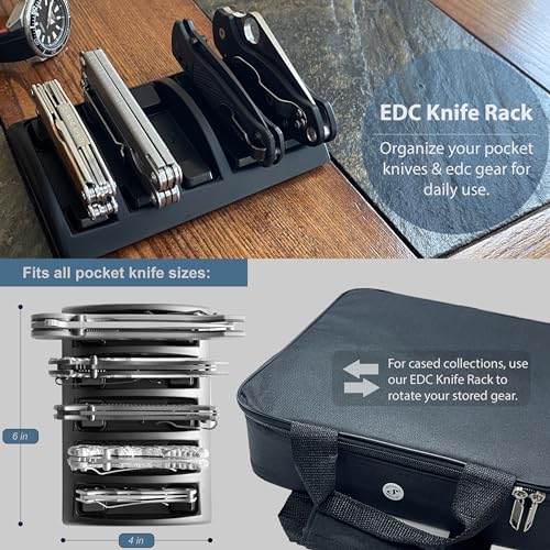 SnakeBelly رف سكاكين EDC - صينية تنظيم معدات EDC - حامل للسكاكين والإكسسوارات (أسود) - Image 2