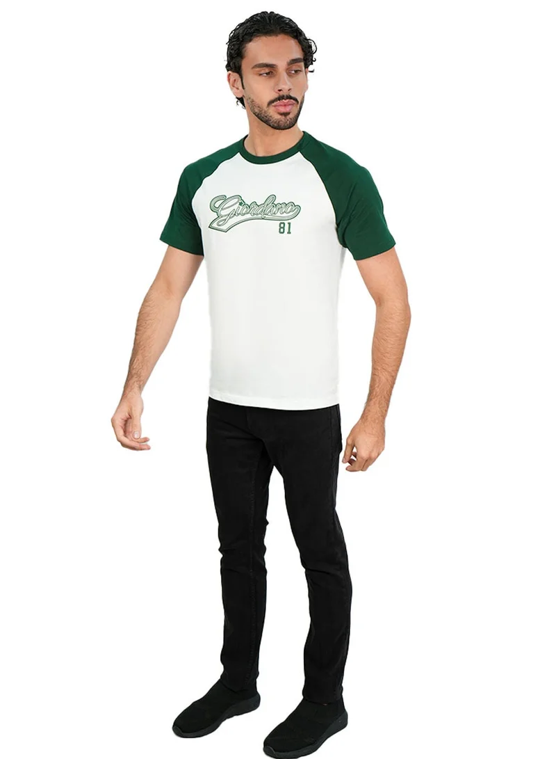 GIORDANO Men's Slim Cotton Raglan Signature Tee