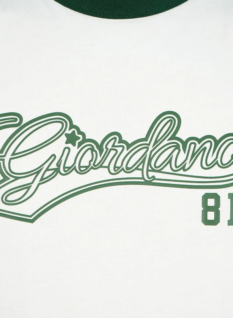 GIORDANO  Men's Slim Cotton Raglan Signature Tee for Men | Best Price UAE