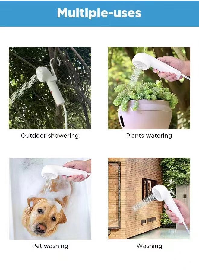INNOV In Mecca Portable Outdoor Shower battery powered - Multi-purpose Travel Bidet, Shattaf, Camping Shower rechargeable - Pumps Water from Bucket Into Strong, Steady shower stream  - Image 4