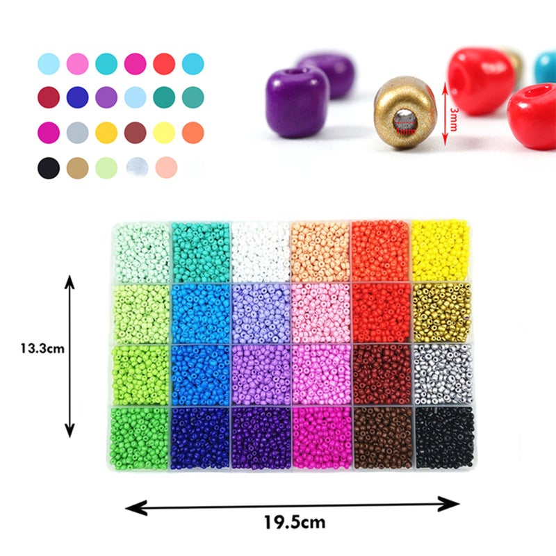 12000PCS 3mm 24 Colors R-ainbow DIY Multicolors Ball Beads for Crafting String Present Gift - Image 4