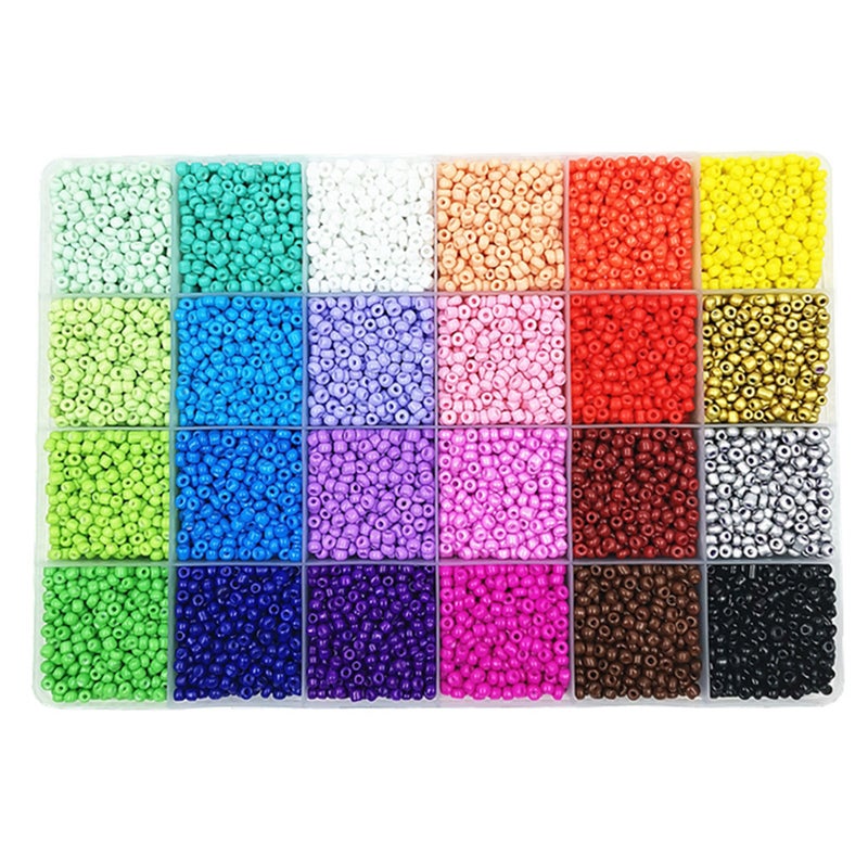 12000PCS 3mm 24 Colors R-ainbow DIY Multicolors Ball Beads for Crafting String Present Gift - Image 1