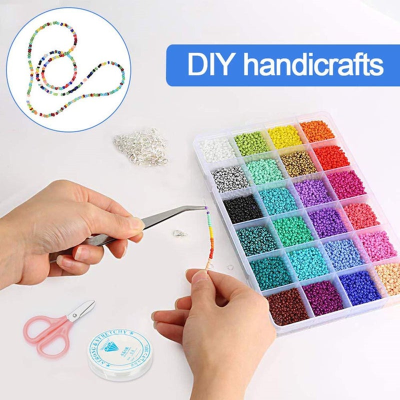 12000PCS 3mm 24 Colors R-ainbow DIY Multicolors Ball Beads for Crafting String Present Gift - Image 3