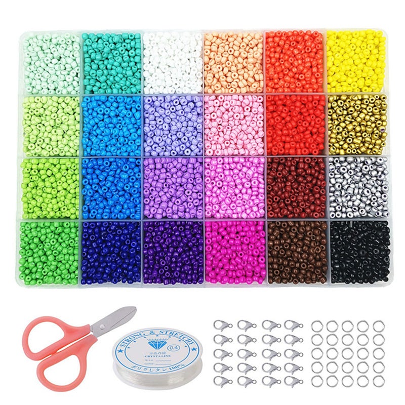 12000PCS 3mm 24 Colors R-ainbow DIY Multicolors Ball Beads for Crafting String Present Gift - Image 5