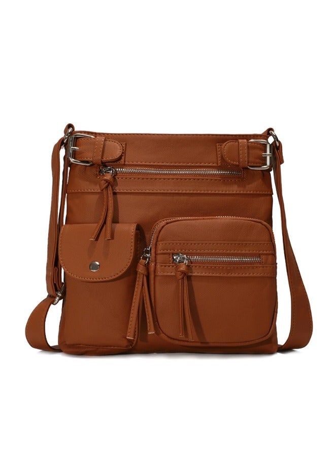 REOCLE Women's Shoulder Bag Soft PU Leather Purses with Multi Pockets Crossbody Bag Pocketbooks for Daily Use & Travel  - Image 2