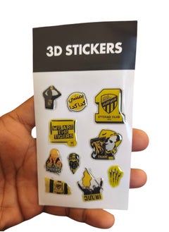 Generic 10 Pieces of 3D Stickers of Ittihad Club Footbal Team Supporters for Mobile Phone or Other Smooth Surfaces  - Image 1