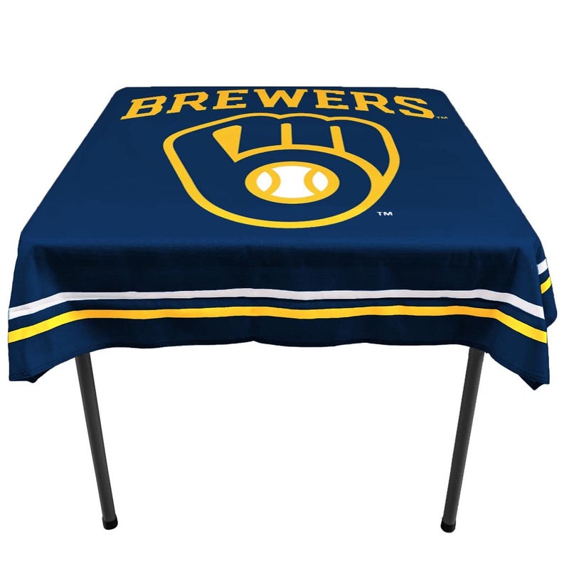 WinCraft Brewers Logo Tablecloth and Square Table Cover Overlay