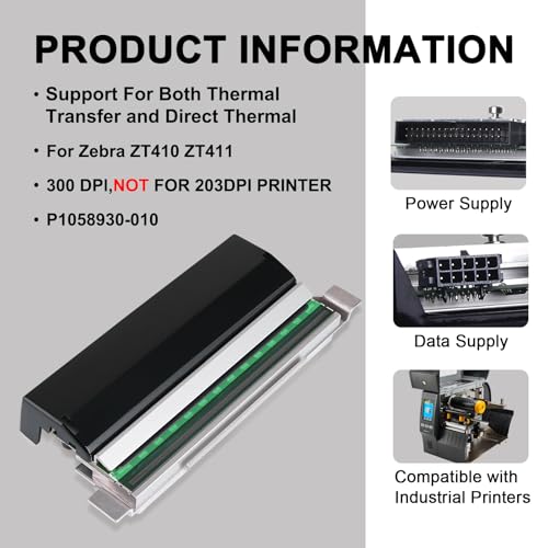SUNUNITEC ZT411 Thermal Printhead 300DPI P1058930-010 Print Head for Zebra ZT400 ZT410 ZT411 IndustrialBarcode Label Printers - Image 4