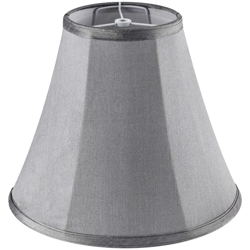 GO&SO Grey Bell Lamp Shades Meduim Lamp Shade 6"Top x 13"Bottom x 9.8"High(Spider) Lampshade for Table&Bedside Lamp - Fabric Lampshade Replacement - Easy Assembly - Handmade By GO&SO - Image 1