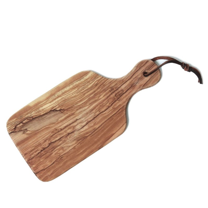 Browne Foodservice Berard 54071 French OliveWood Handcrafted Cutting Board with Handle 10 Inch