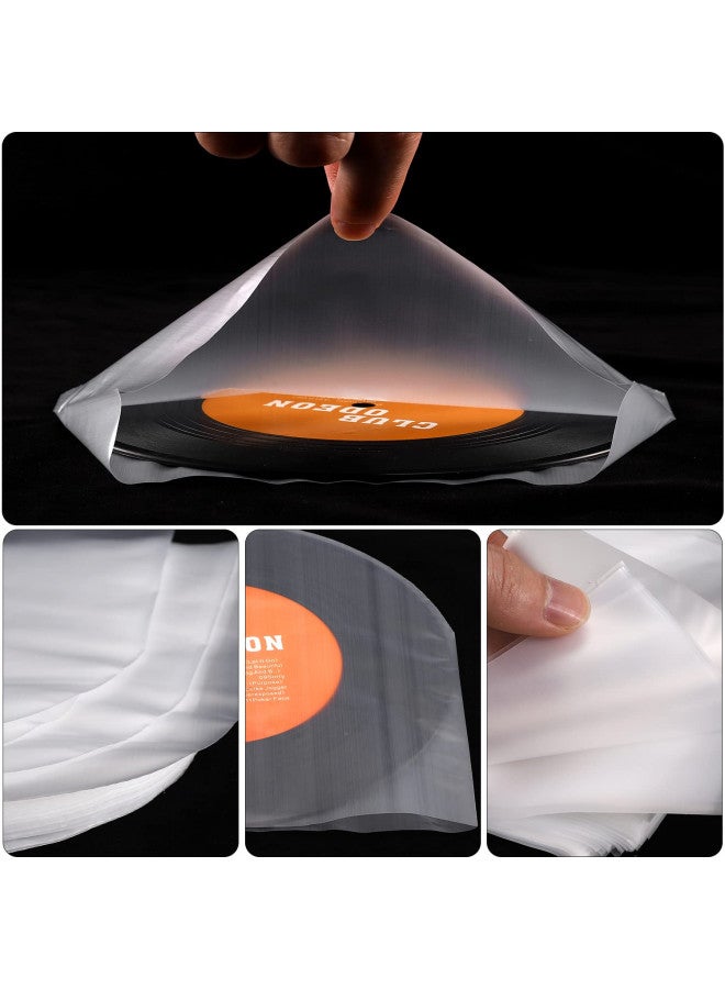 Facmogu Facmogu 100 Pieces 7 Inch Round Bottom Vinyl Record Sleeves, U Shaped Record Sleeves Interior Disc Covers for Records Collections, Crystal Clear Vinyl Covers for Protect Your LP Albums from Scratches  - Image 3