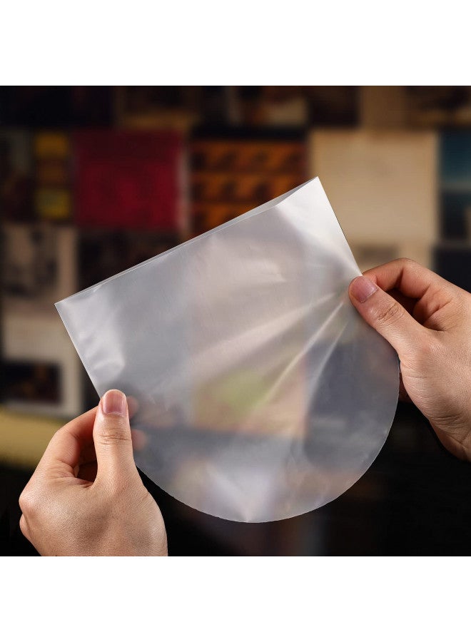 Facmogu Facmogu 100 Pieces 7 Inch Round Bottom Vinyl Record Sleeves, U Shaped Record Sleeves Interior Disc Covers for Records Collections, Crystal Clear Vinyl Covers for Protect Your LP Albums from Scratches  - Image 4