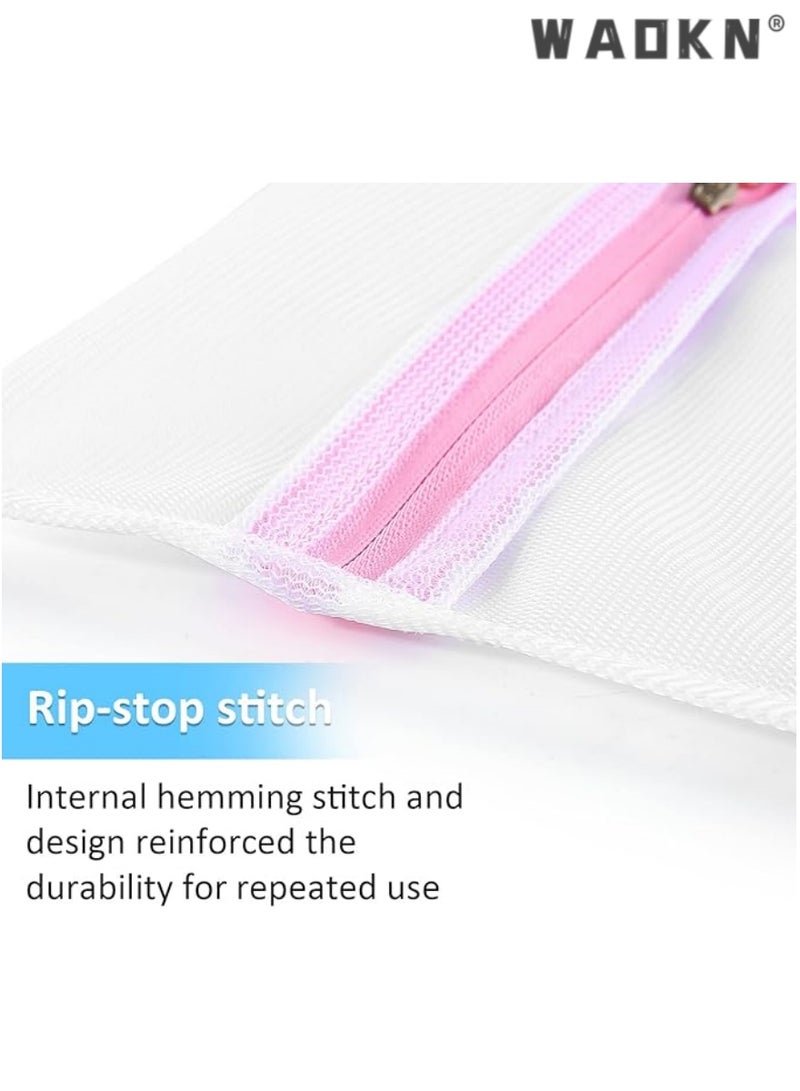 WAOKN 7Pcs Mesh Laundry Bags for Delicates with Premium Zipper, Travel Storage Organize Bag, Clothing Washing Bags for Laundry, Blouse, Bra, Hosiery, Stocking, Underwear, Lingerie  - Image 3