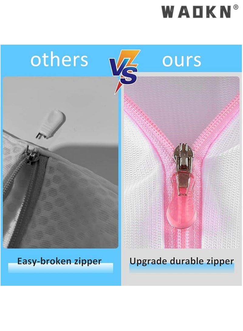 WAOKN 7Pcs Mesh Laundry Bags for Delicates with Premium Zipper, Travel Storage Organize Bag, Clothing Washing Bags for Laundry, Blouse, Bra, Hosiery, Stocking, Underwear, Lingerie  - Image 5