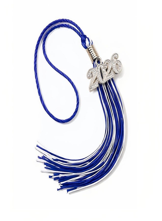 WanBigVa 2026 Graduation Tassels,1Pcs Cap Tassel Decoration with 2026 Year Gold Date Charms,Graduate Gifts for Ceremonies Souvenir High School,Blue and White - Image 1