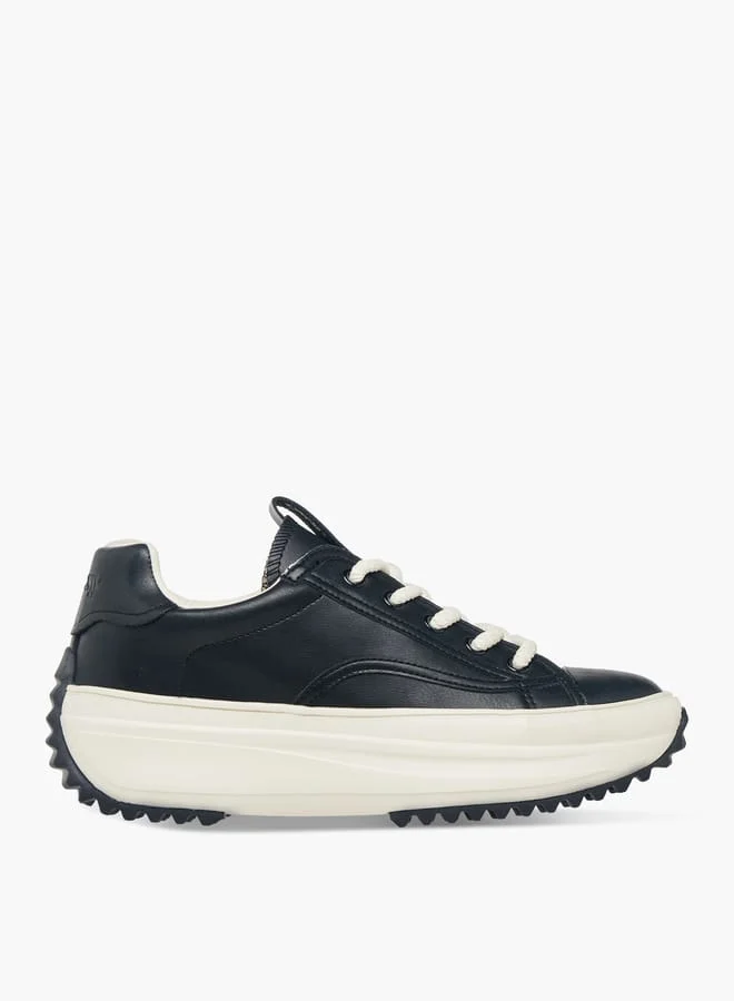 MISSY Women Solid Chunky Sole Sneakers with Lace-Up Closure