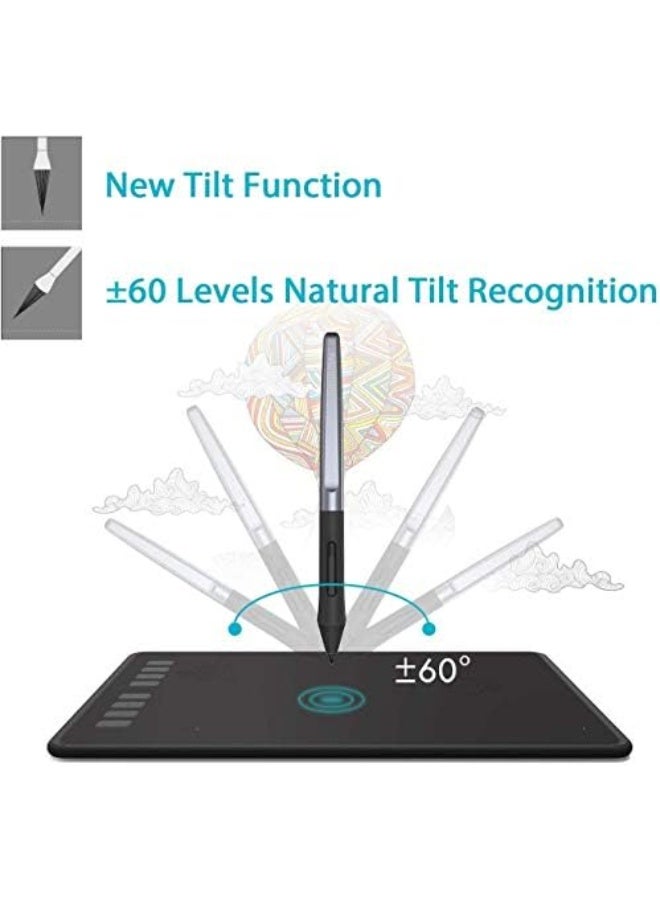 HUION H950P Drawing Tablet with Stylus, 8.7×5.4 inch Digital Graphics Tablet, 8192 Pressure Levels, 8 Shortcut Keys, Art Tablet - Black - Image 3