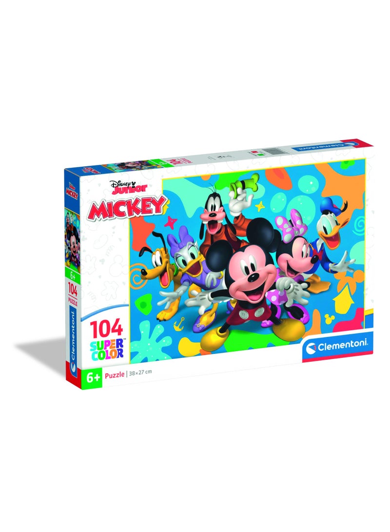 Clementoni Jigsaw Puzzle Disney Mickey & Friends - 104 Pieces | Children's Puzzle | Preschool Learning Toys | Develops Problem Solving Skills - Image 1