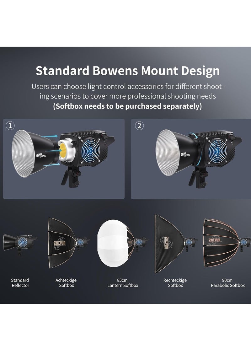 Zhiyun ZHIYUN Molus B500[Official]500W Video Light, COB LED Video Light with Bowens Mount, Two-Tone Studio Light, 76400LUX/1M/2700K-6500K/ CRI ≥95/ TLCI ≥97/ APP Control, 13 Bright Effects  - Image 5